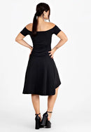 Vestido Midi Godê Ombro a Ombro - PRETO |VRP304