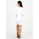 Vestido Tubinho Curto Decote Quadrado - OFF WHITE |NR23