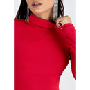 Vestido Tubinho Manga Longa com Gola Alta - VERMELHO |NRC7