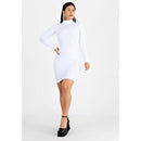 Vestido Tubinho Manga Longa com Gola Alta - OFF WHITE |NCR7