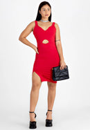 Vestido Social Curto com Abertura - VERMELHO |NR35