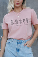 T-SHIRT: Flowers - Rosa